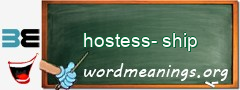 WordMeaning blackboard for hostess-ship